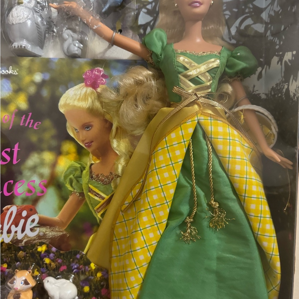 Vintage Barbie, The Tale of the Forest Princess Doll,Forest Animals, & Golden BK - Picture 3 of 4